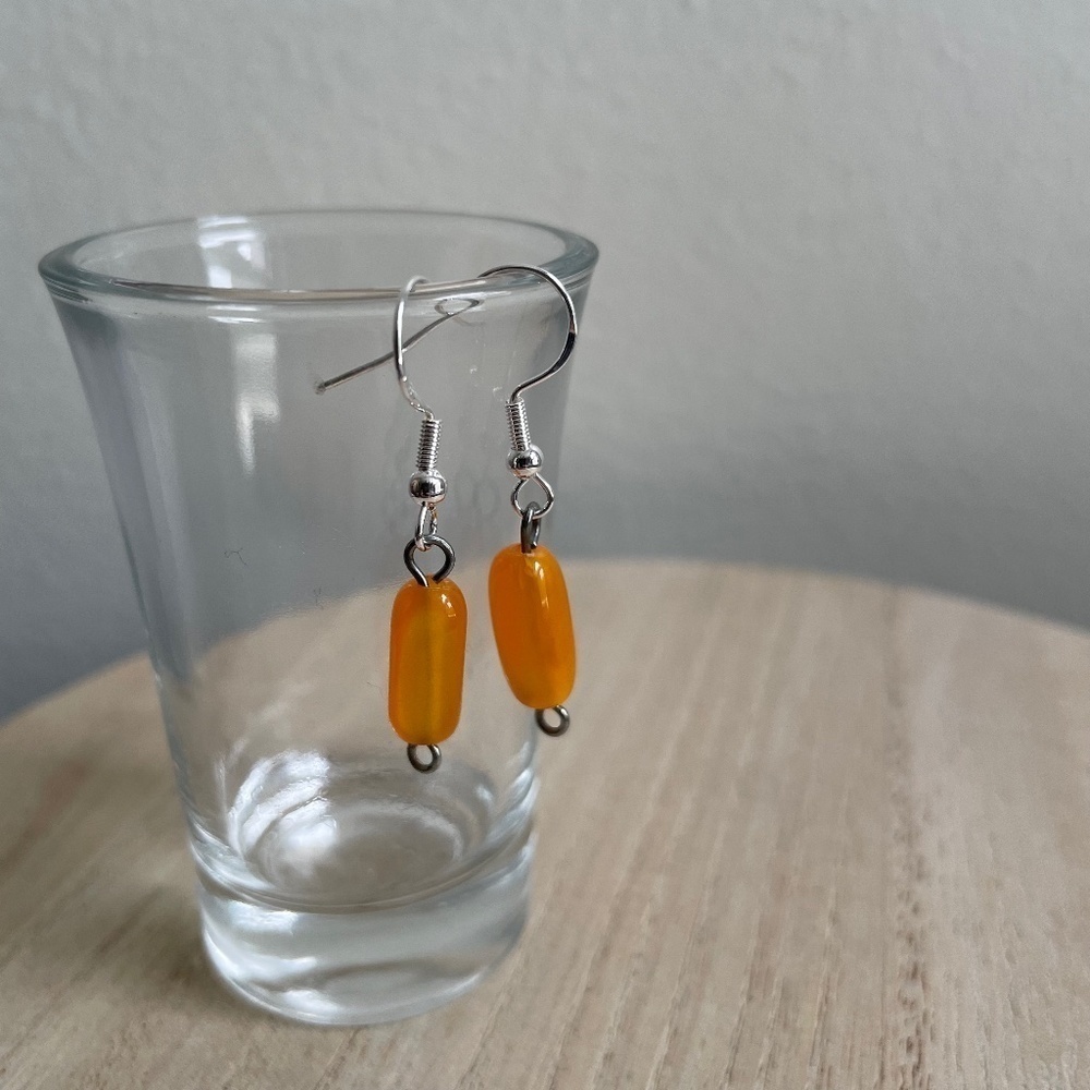 Amber Colors Beaded Earrings